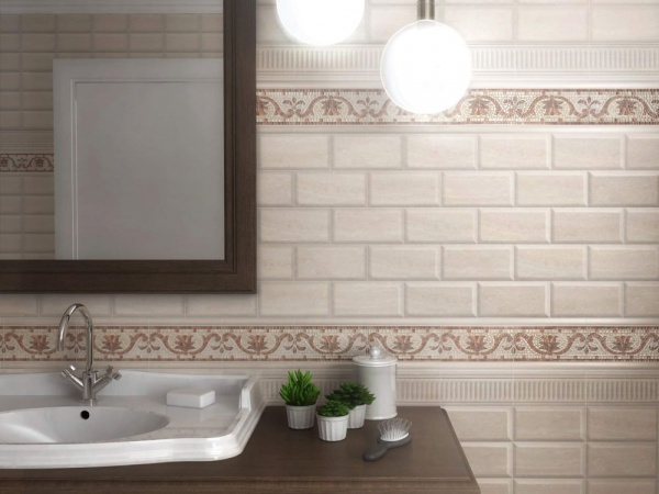 Плитка настенная Kerama Marazzi Олимпия 9,9х20 беж грань 19045