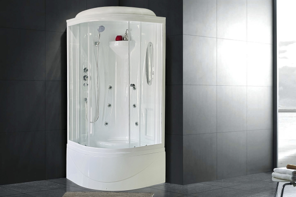 Гидромассажный бокс Royal Bath 90х90х217, прозрачное  стекло, белый профиль, RB 90BK2-T