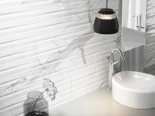 Керамическая плитка настенная CIFRE ceramica RELIEVE STATUARIO BRILLO PB RECT. BRILLO 30X90