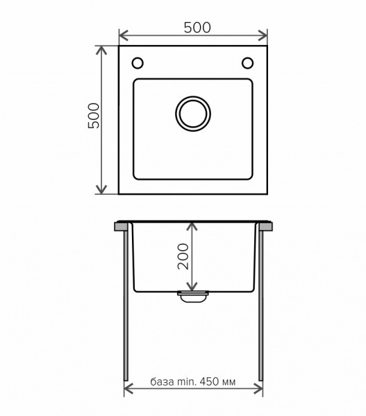 Мойка для кухни Tolero GLASS TG-500 500х500