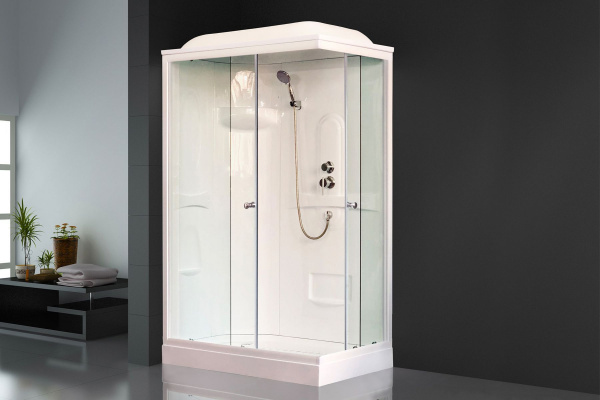Гидромассажный бокс Royal Bath 120х80х217, прозрачное  стекло, белый профиль, левая, RB 8120HP1-T-L