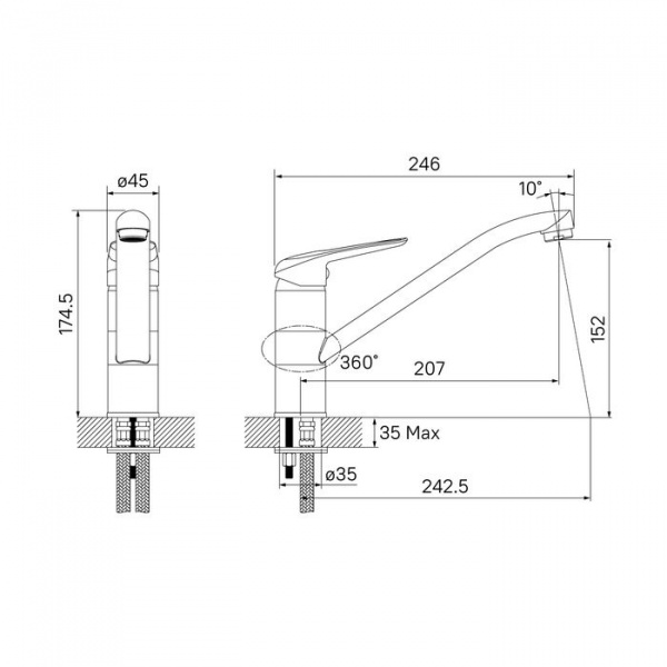 Смеситель для кухни IDDIS Male, MALSB00i05