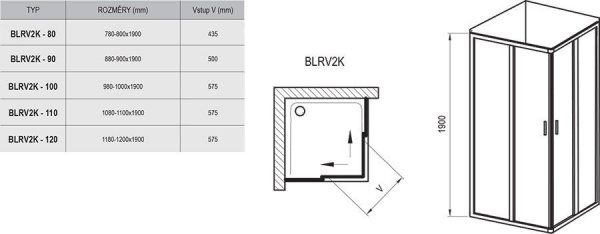 Душевая кабина Ravak Blix BLRV2K