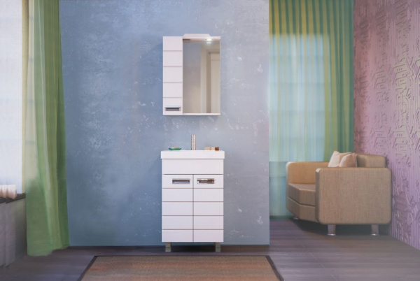 Зеркало-шкаф Raval Kub 50 Белый с подсветкой, Kub.03.50/W