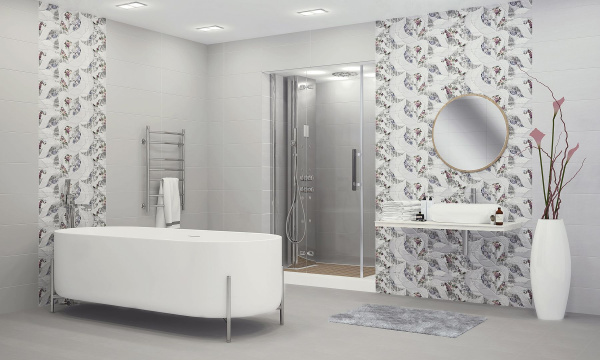 Керамическая плитка настенная Eletto Ceramica MALWIYA GREY FLORIS 24,2*70 1с, 506961101