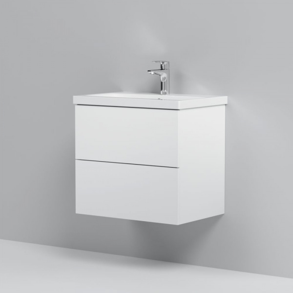 Тумба под раковину AM.PM GEM 60 подвесная, 2 ящика push-to-open, белый, M90FHX06022WG