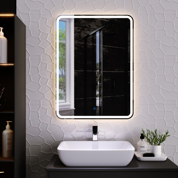 Зеркало Aqua de Marco Балатон 68.5*91.5 см, с LED-подсветкой, сенсорный выключатель, Bal70/90