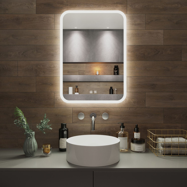 Зеркало Aqua de Marco Амазон 50*70 см, с LED-подсветкой, антизапотевание, Amz50/70