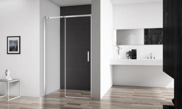 Душевая дверь BelBagno 1200x1950, прозрачное стекло, хромированный профиль, ACQUA-BF-1-120-C-Cr