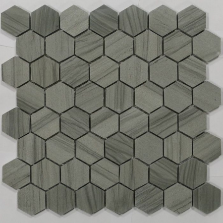 Мозаика Pietrine Hexagonal - "соты" Marmara grey POL (23x40x6), 292x298x6