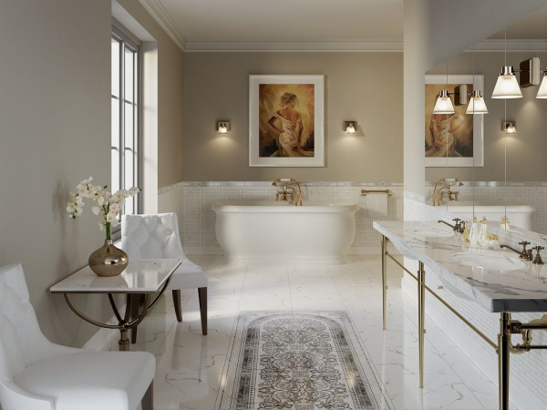 Декор Grasaro Classik Marble Glossy White/Белый G-270/d03 40x40 G-270/G/d03/40x40
