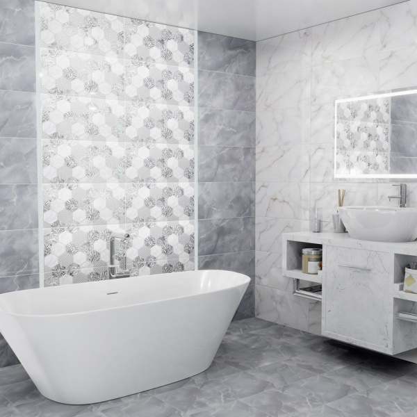 Керамическая плитка настенная Alma Ceramica рельефная Гриджио / Grigio 249*500, TWU09GRG027