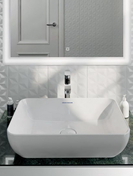 Раковина Kerama Marazzi Plaza/Плаза 55х40 см накладная с отверстием под смеситель, PLR.wb.55.1