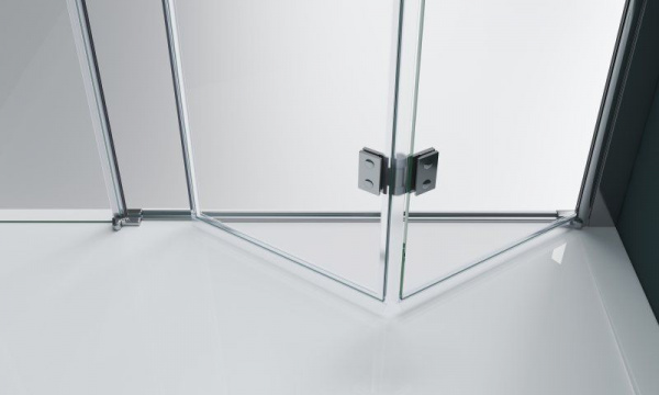 Душевая дверь BelBagno 1750x1950, прозрачное стекло, хромированный профиль, ALBANO-BS-13-90+90-C-Cr