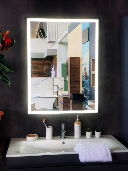 Зеркало Aqua de Marco Сиена 50*70 см, с LED-подсветкой, сенсорный выключатель, Sien50/70