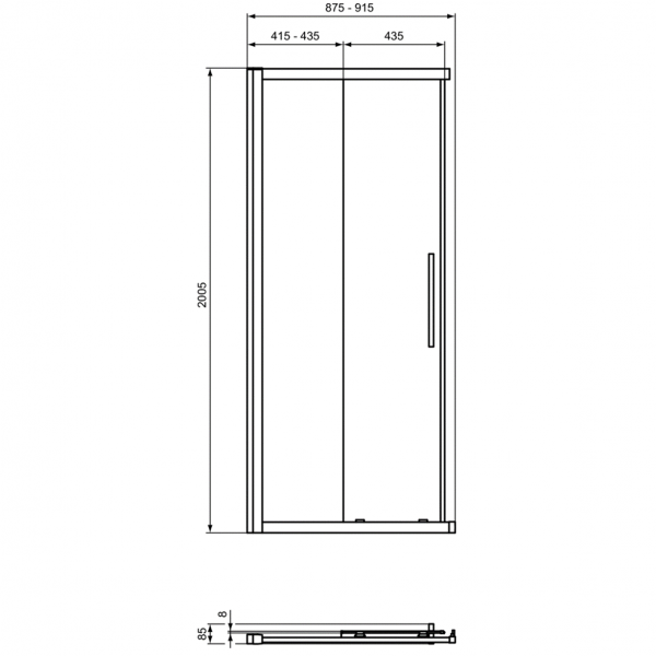 Душевые двери Ideal Standard I.Life Square/Rectangular 90 см, T4856EO