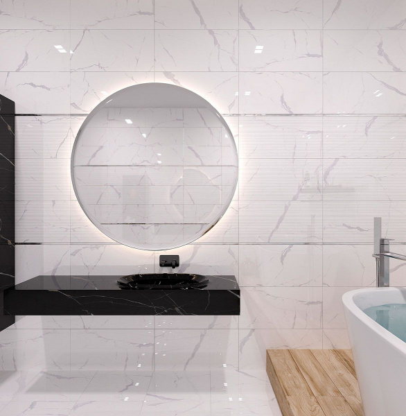 Керамическая плитка настенная Eurotile Ceramica Statuario white 30*60