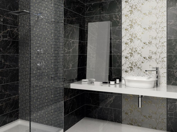 Бордюр Kerama Marazzi Астория 25х8 Птицы черный SST\A03\12000R