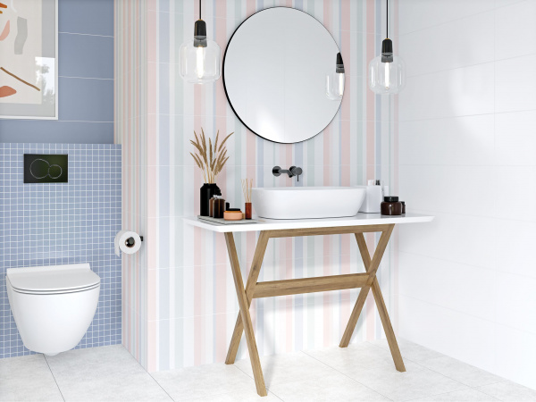 Керамическая плитка настенная Meissen Keramik Trendy  голубой 25x75 TYU041