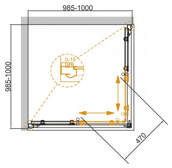 Душевая кабина Cezares Giubileo 100*100*195 см, прозрачное стекло, золото профиль, GIUBILEO-A-2-100-