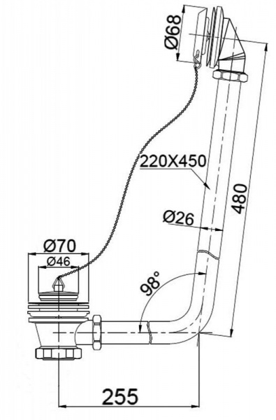 Слив-перелив BelBagno, бронза,  BB567-OVF-BRN