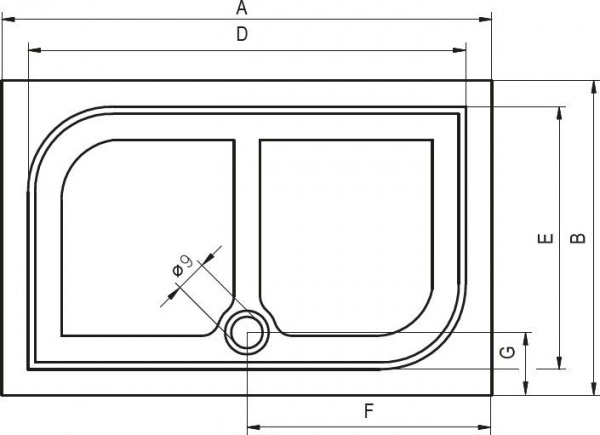 Душевой поддон Riho KOLPING DB36  140х90х3, DB3600500000000