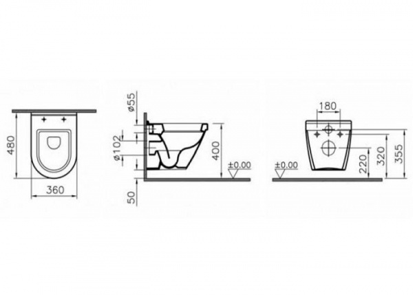 Унитаз подвесной  Vitra S50, 5320B003-0075