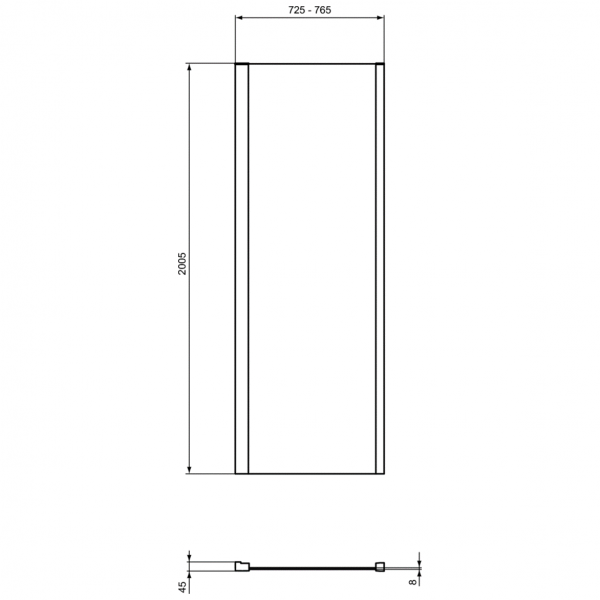 Душевая стенка Ideal Standard I.Life L 75 см, T4862EO