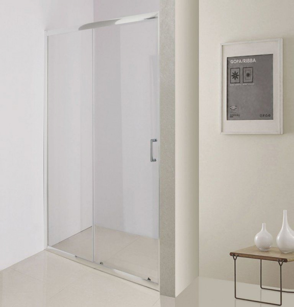 Душевая дверь BelBagno 1350x1850, прозрачное стекло, хромированный профиль, UNO-BF-1-135-C-Cr