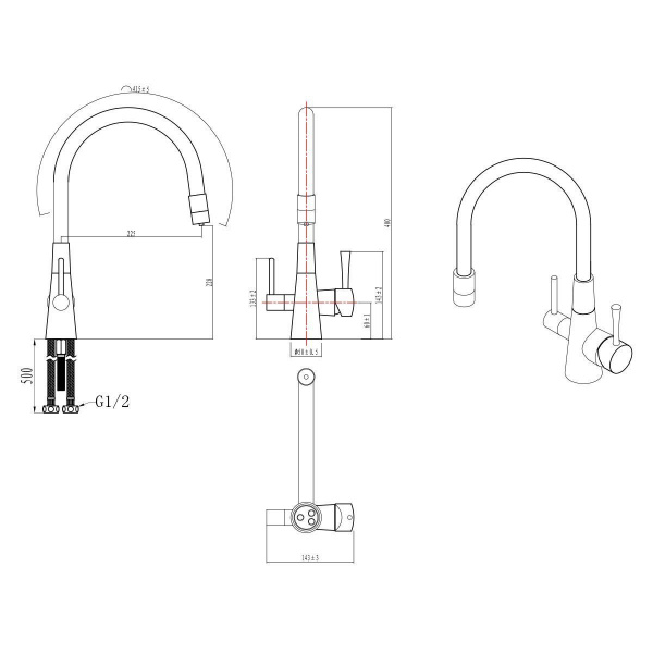 Смеситель для кухни Lemark Comfort, LM3075BL