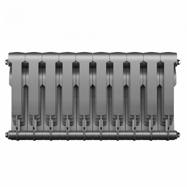Радиатор биметаллический Royal Thermo BiLiner 350 /Silver Satin - 10 секций, серебристый, RTBSS35010