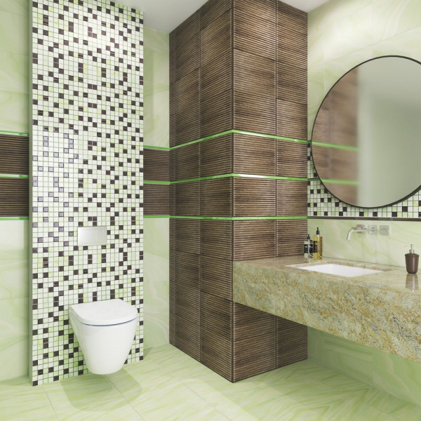 Керамическая плитка настенная Керамин Лаура 4С 40*27,5, зеленый, ЛАУ4С27.5/40/59.4